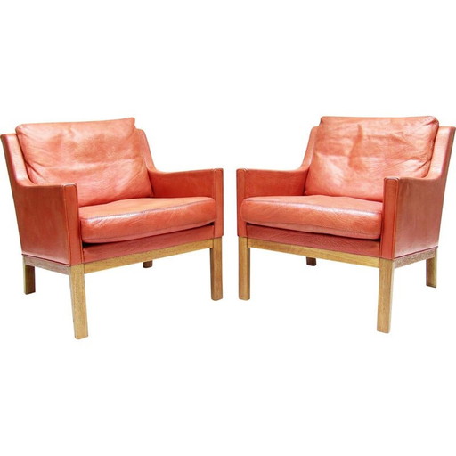 Pair of vintage lounge chairs by Kai Lyngfeldt Larsen for Søren Willadsen, Denmark 1960