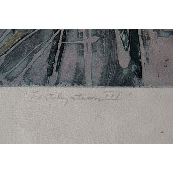 Image 1 of Stampa su carta Arches vintage della serie Atelier 17 di Lawrence Heyman Fertilization III, 1960