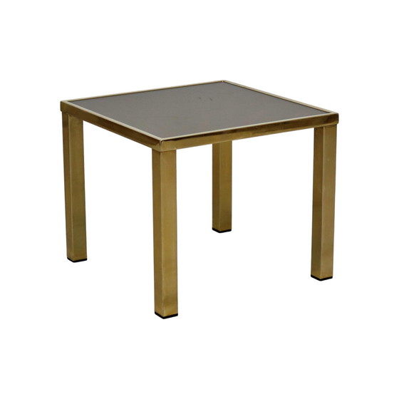 Image 1 of Belgo Chrom Dewulf Side Table Plant table 23 Carat Gold Smoke Glass Design