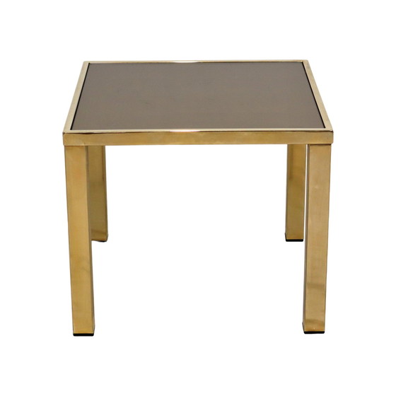 Image 1 of Belgo Chrom Dewulf Side Table Plant table 23 Carat Gold Smoke Glass Design