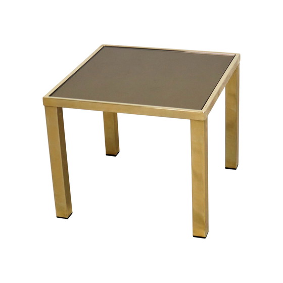 Image 1 of Belgo Chrom Dewulf Side Table Plant table 23 Carat Gold Smoke Glass Design