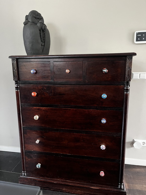 Image 1 of Pharmacy Cabinet Mahogany