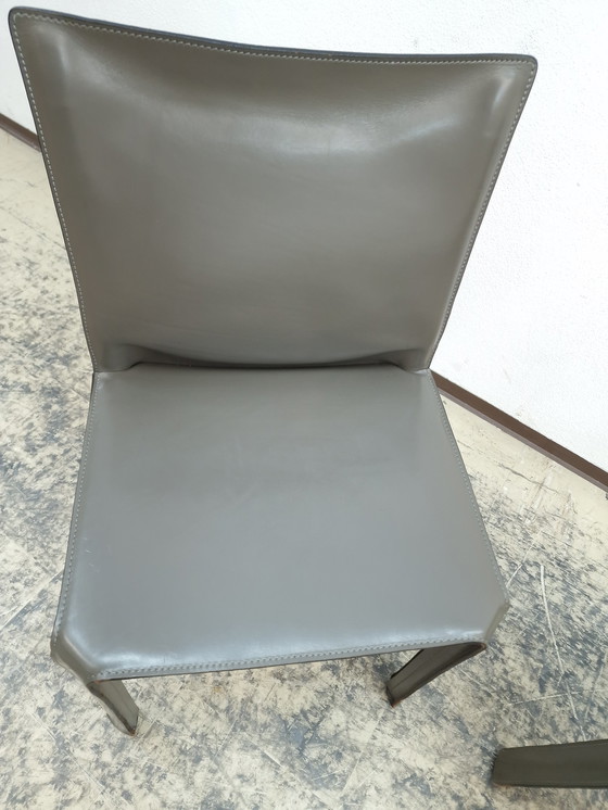 Image 1 of Cassina Cab chairs 2 pieces designer chairs leather chair dining chairs