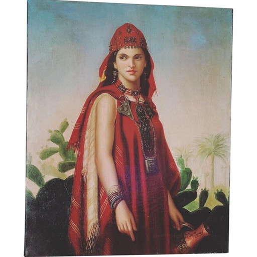 Óleo vintage sobre lienzo de Bernard de Souzy, 1985