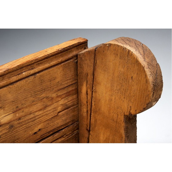Image 1 of Vintage wood 3-seater bench from Haute-Savoie, France