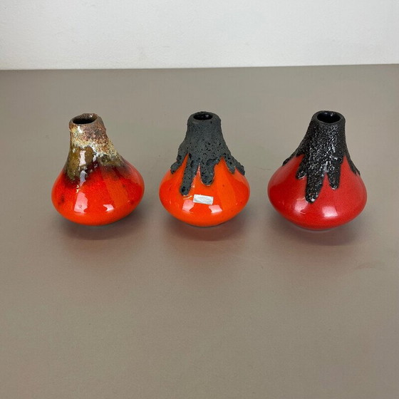 Image 1 of Set of 3 vintage ceramic vases by Roth Ceramics, Germany 1970s