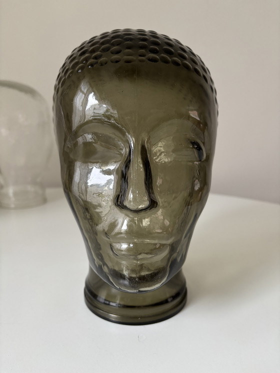 Image 1 of Vintage Glass Display/Display Heads For Headphones Or Hats 1980s