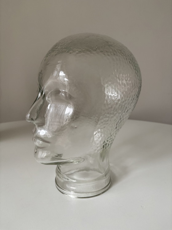 Image 1 of Vintage Glass Display/Display Heads For Headphones Or Hats 1980s