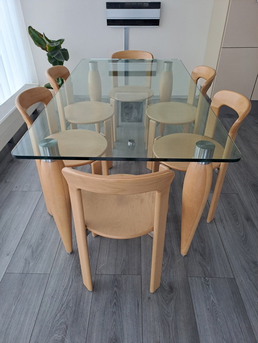 Glass Design Dining Table, Model Opus