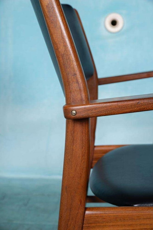 Vintage teak arm chair sixties Midcentury desk chair