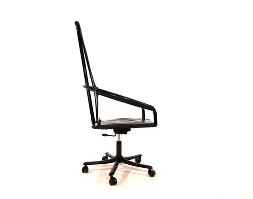 Cofemo Italie chaise de bureau en cuir 80s