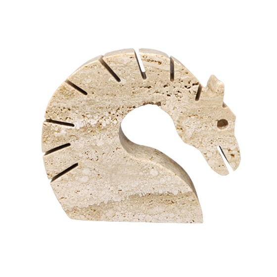 Image 1 of F.lli Mannelli Travertine Horse Sculpture by Enzo Mari