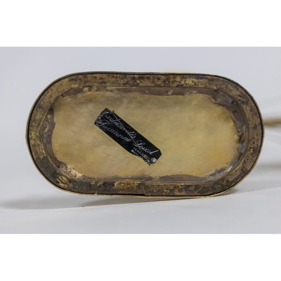 Image 1 of Vintage ostrich egg and gilt brass rooster, 1970