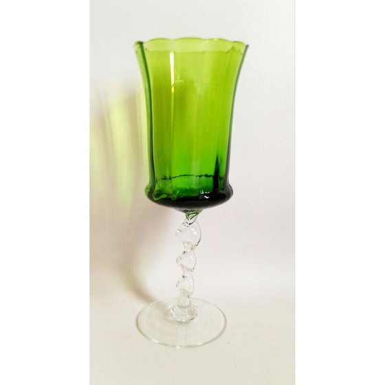 Image 1 of Vintage Empoli emerald green chalice, 1970