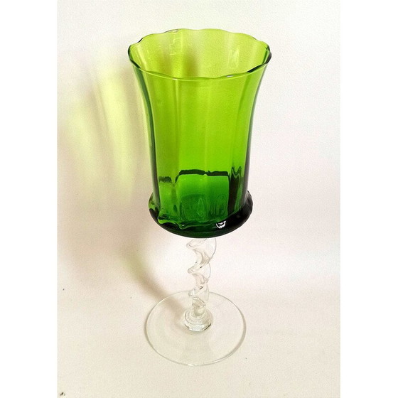 Image 1 of Vintage Empoli emerald green chalice, 1970