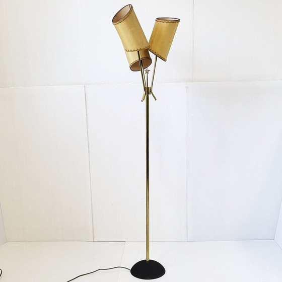 Image 1 of Vintage Arlus brass floor lamp, 1950s