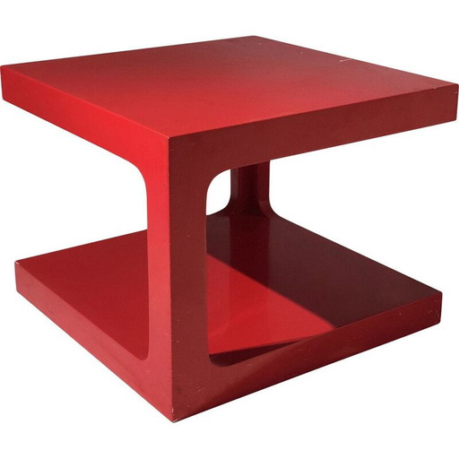 Vintage coffee table in red lacquer