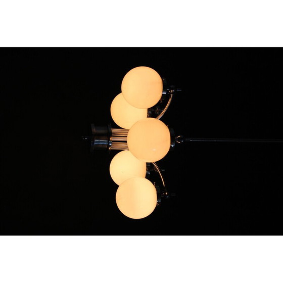 Image 1 of Vintage Art Deco chrome plated chandelier, Czechoslovakia 1930s