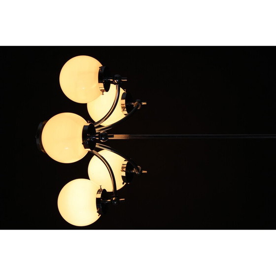 Image 1 of Vintage Art Deco chrome plated chandelier, Czechoslovakia 1930s