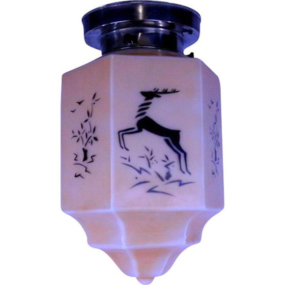 Image 1 of Vintage art deco glass pendant, 1920