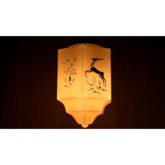 Image 1 of Vintage art deco glass pendant, 1920