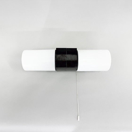 Image 1 of Vintage bakelite and opaline glass wall lamp, Czechoslovakia 1970