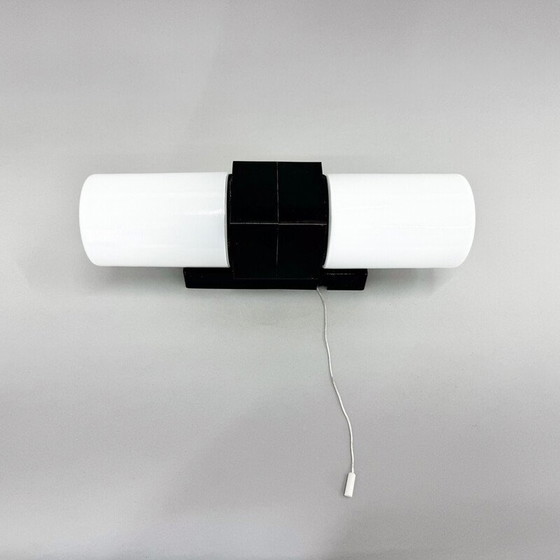 Image 1 of Vintage bakelite and opaline glass wall lamp, Czechoslovakia 1970