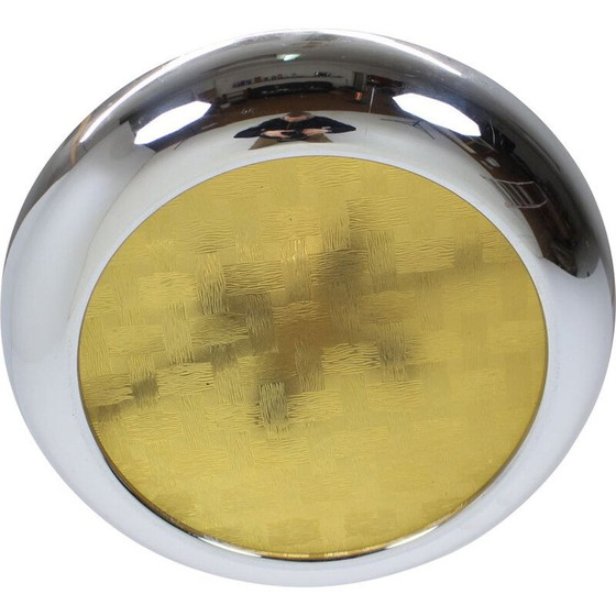 Image 1 of Lampada a sospensione vintage Bauhaus in vetro e cromo di Josef Hurka per Napako, Cecoslovacchia 1940