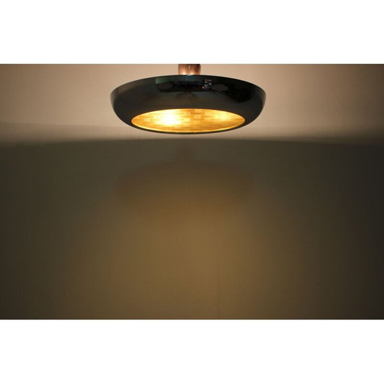 Image 1 of Lampada a sospensione vintage Bauhaus in vetro e cromo di Josef Hurka per Napako, Cecoslovacchia 1940