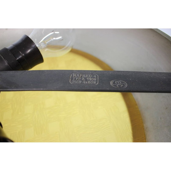 Image 1 of Lampada a sospensione vintage Bauhaus in vetro e cromo di Josef Hurka per Napako, Cecoslovacchia 1940