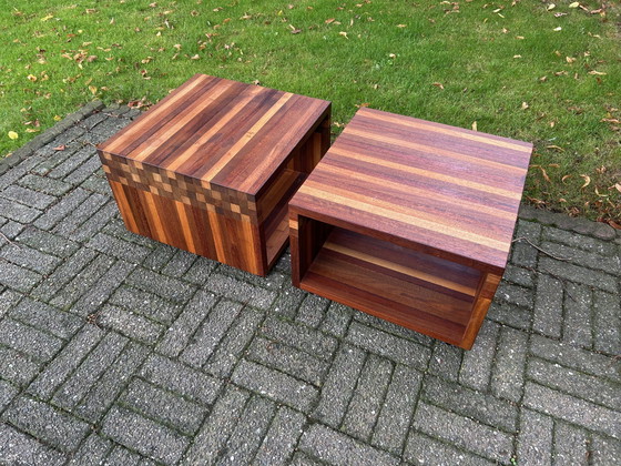 Image 1 of 2X Leolux Vidar Masai Wooden Side Tables