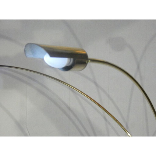 Vintage Arco floor lamp in solid brass and Carrara marble with 6 branches, Italy 1970