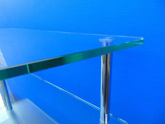 Image 1 of Side table glass with chrome