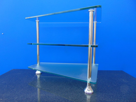 Image 1 of Side table glass with chrome