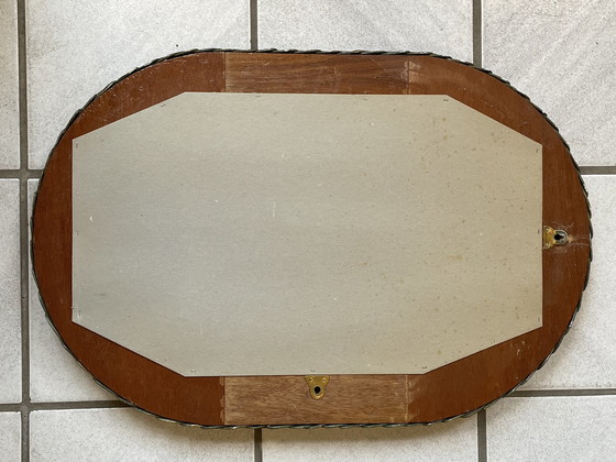 Image 1 of Oval Rattan / Wicker Mirror, 1970'S