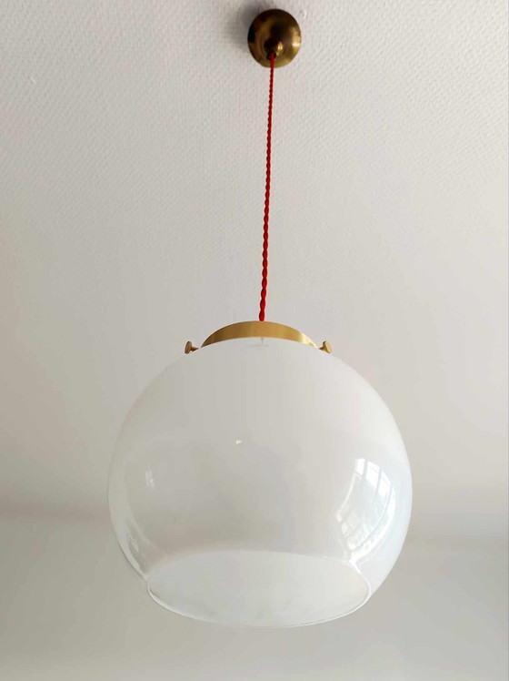 Image 1 of Opaline hanging lamp Vintage 1950