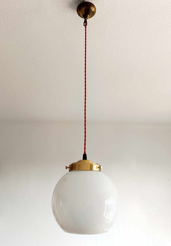 Image 1 of Opaline hanging lamp Vintage 1950