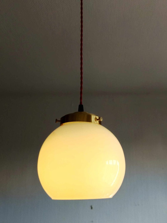 Image 1 of Opaline hanging lamp Vintage 1950