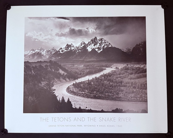 Image 1 of Lithographic Photo Print: Ansel Adams: "The Tetons and the Snake River, 1942"