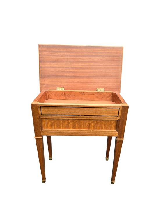 Image 1 of 50's Marquetry Game Table