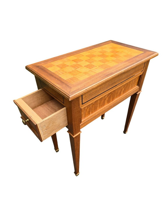 Image 1 of 50's Marquetry Game Table