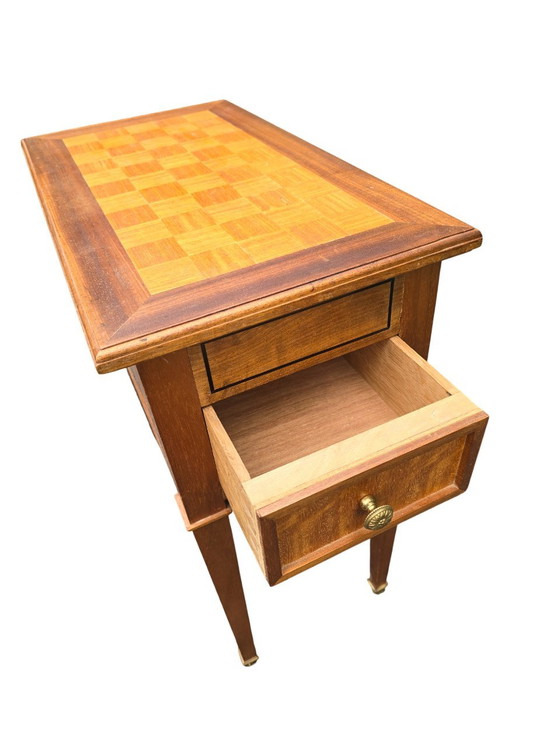 Image 1 of 50's Marquetry Game Table