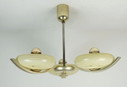 art deco CEILING LIGHT with 3 glass shades 1930s 40s glass and metal 30s avantgarde design