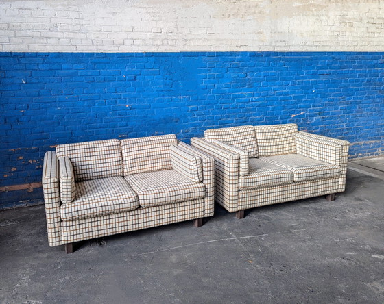 Image 1 of Set Of 2 Retro Sofas - Wool- Denmark