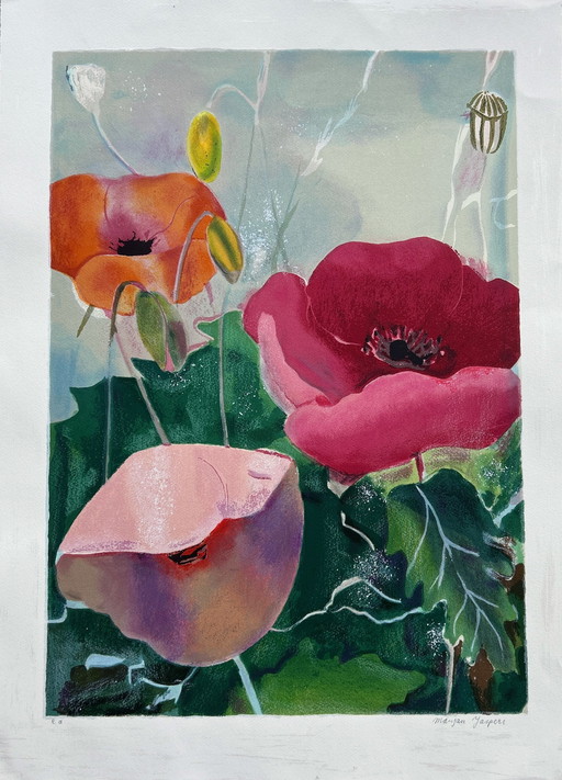 Silkscreen Marjan Jaspers - Poppies