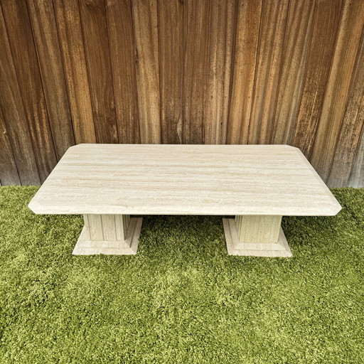 Travertine coffee table