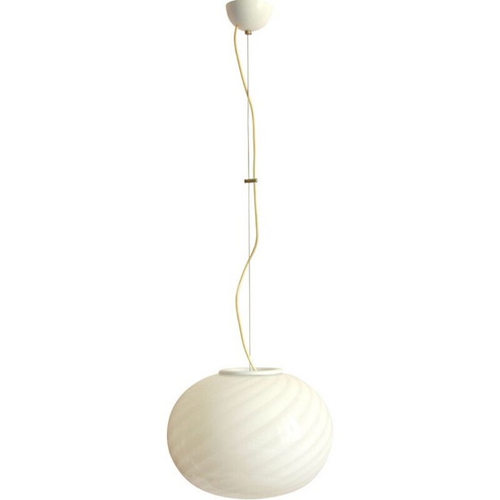 Image 1 of Vintage Calla Swirl Murano Ceiling Lamp Italy 1970s