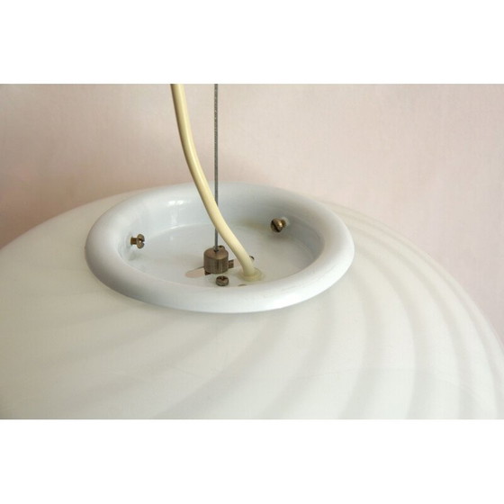Image 1 of Vintage Calla Swirl Murano Ceiling Lamp Italy 1970s