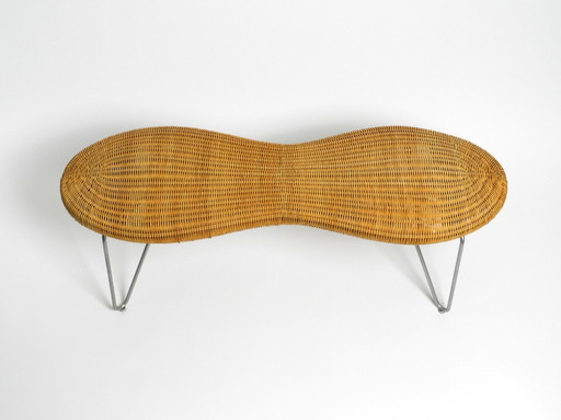 Beautiful Limited Original Rattan Bench "Peanut" From Ikea 1999