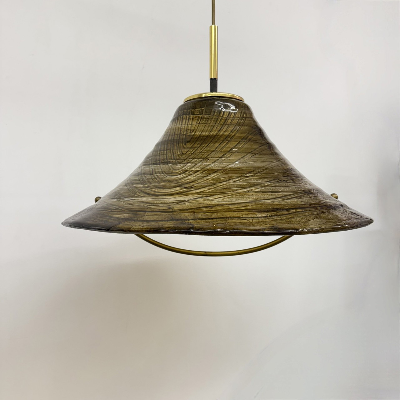 Brass Mid Century Hanging Lamps Mid-Century Brass Top Pendant